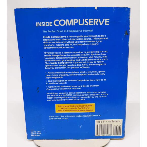 Vintage 1990 INSIDE COMPUSERVE Early Online User Guide Bulletin Board Computing - Picture 9 of 11